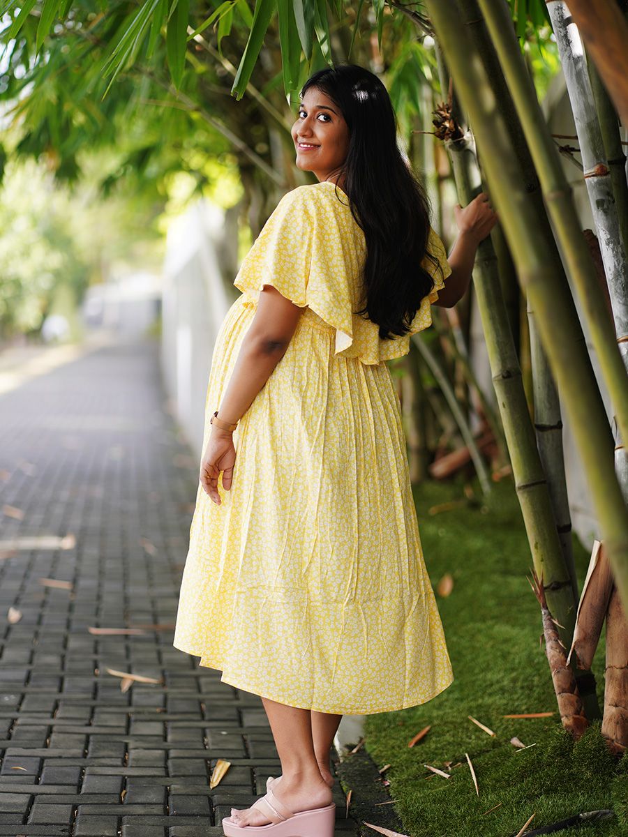 Maternity Short Night Gown- Fin Yellow