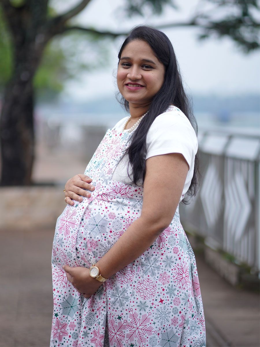 dangri dress for pregnant ladies Navy Denim Maternity Overall Dress PinkBlush
