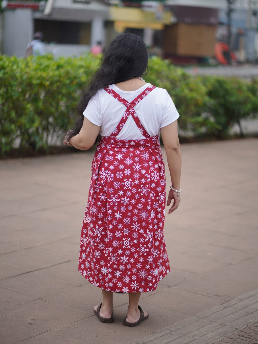 Maternity Midi Dress Dangree Blossom Red