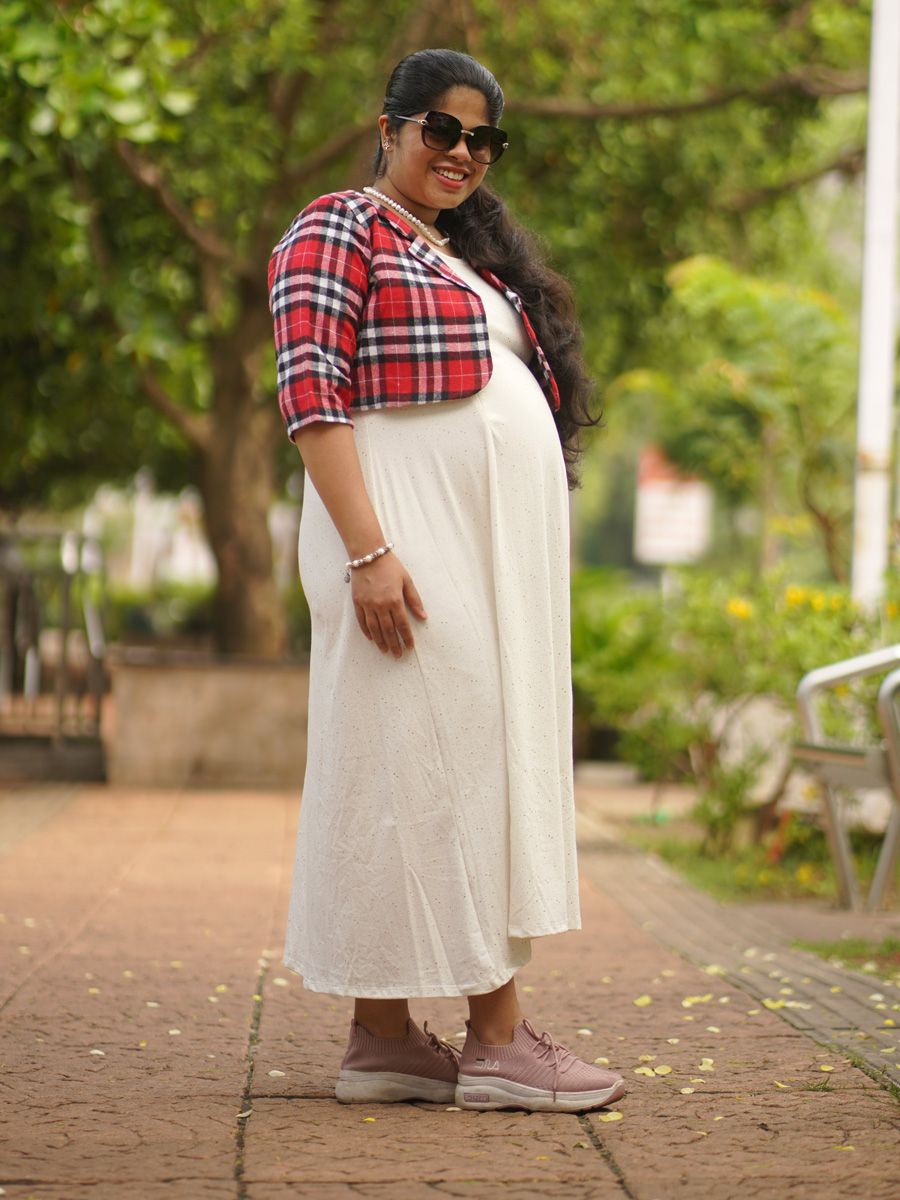 Maternity Midi Sleeveless Dress with Jacket