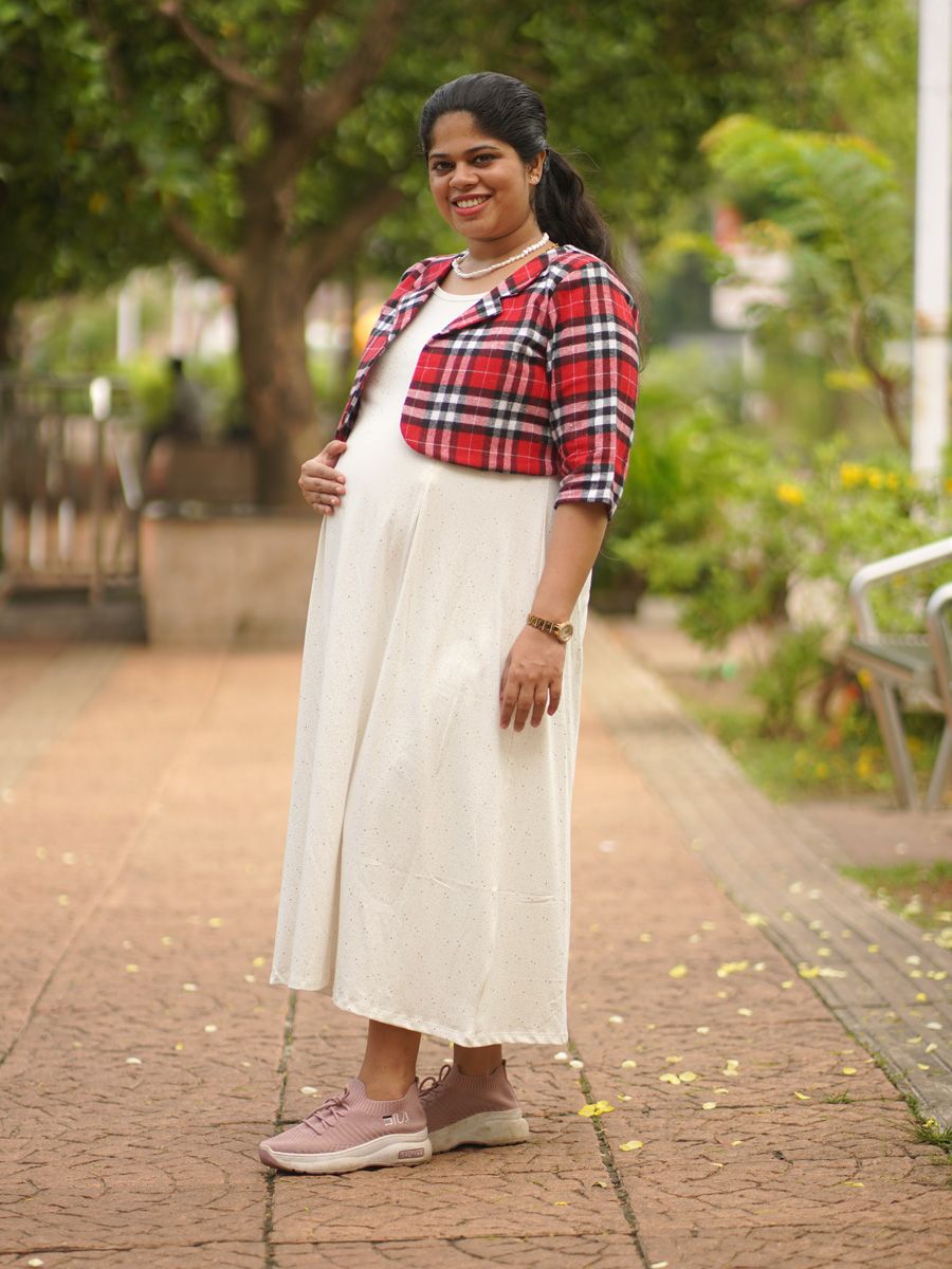 Maternity Midi Sleeveless Dress with Jacket