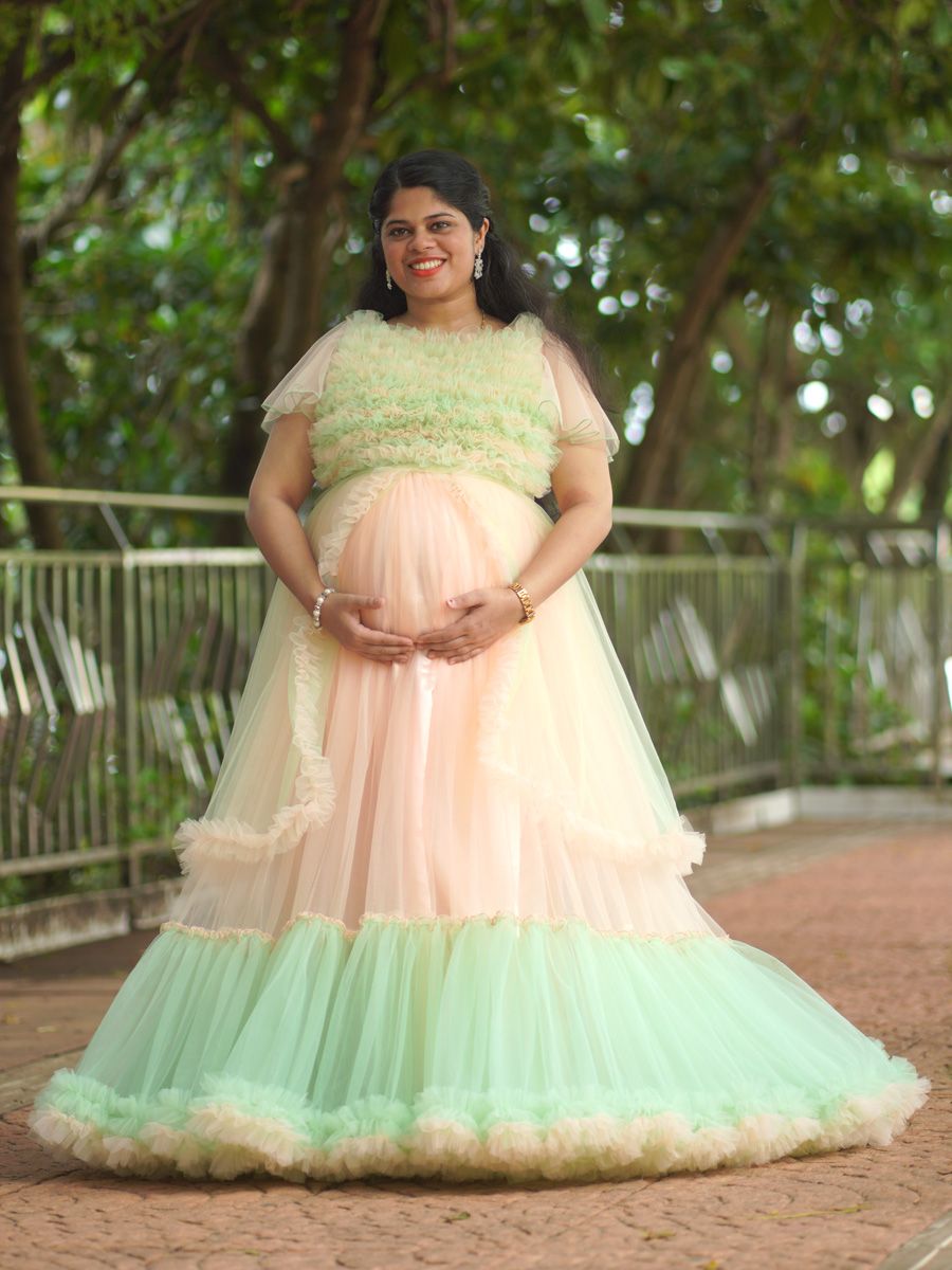 Maternity Baby Shower Flared Peach