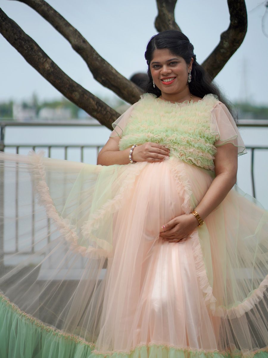 Maternity Baby Shower Flared Peach