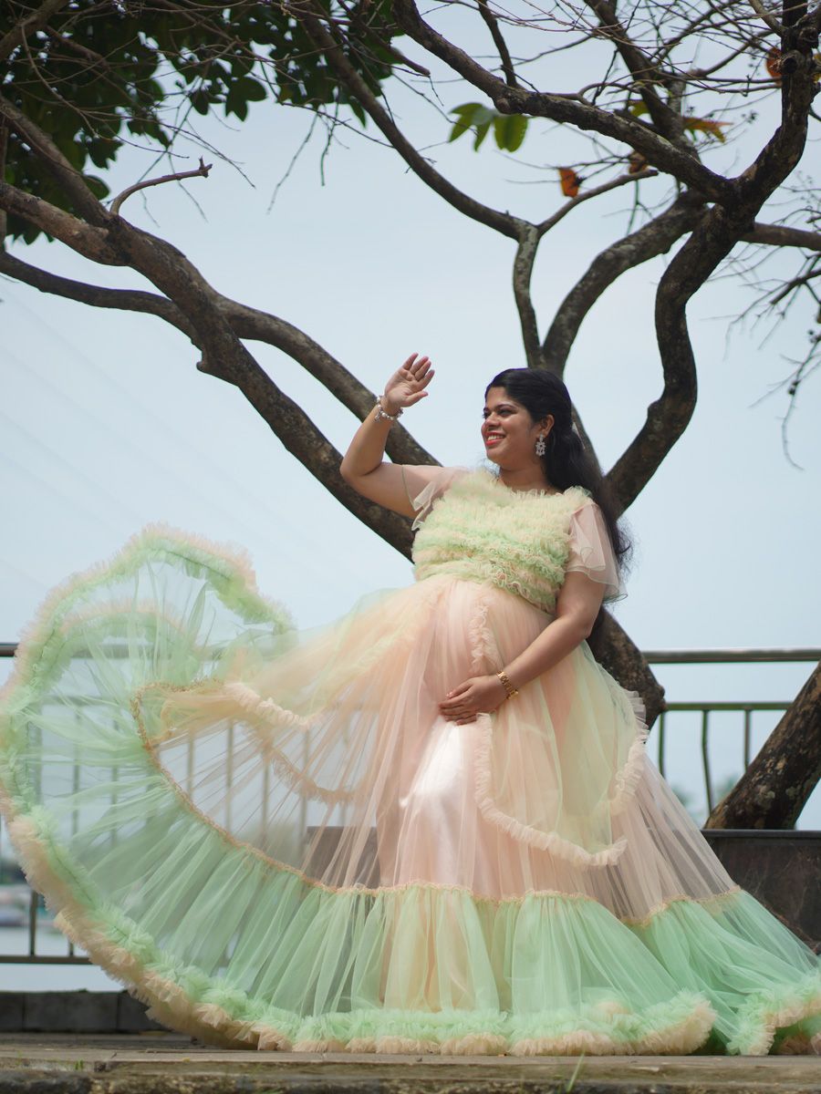 Maternity Baby Shower Flared Peach