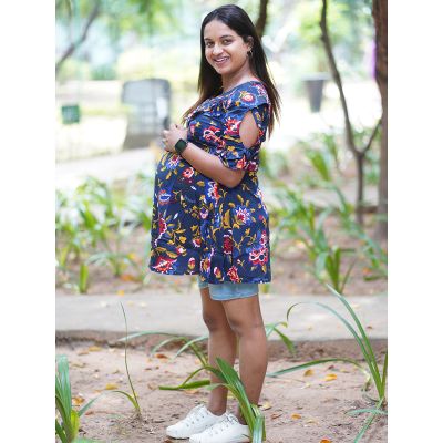 Nursing Top Frilled (Petal Blue)