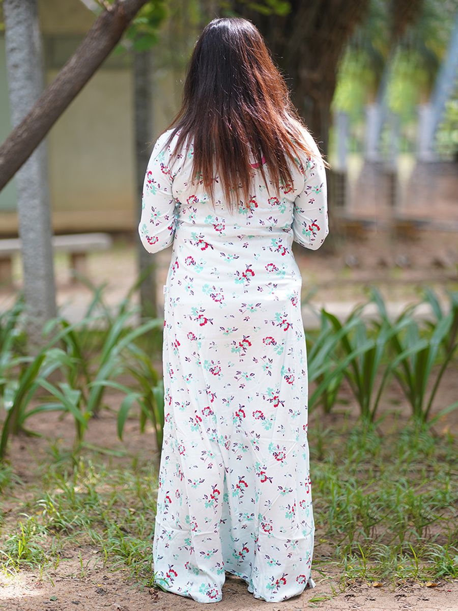 Maternity Long Nightie (Zamora Green)