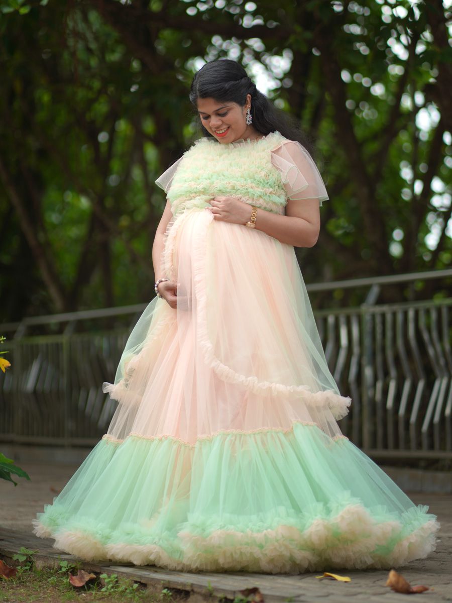 Maternity Baby Shower Flared Peach