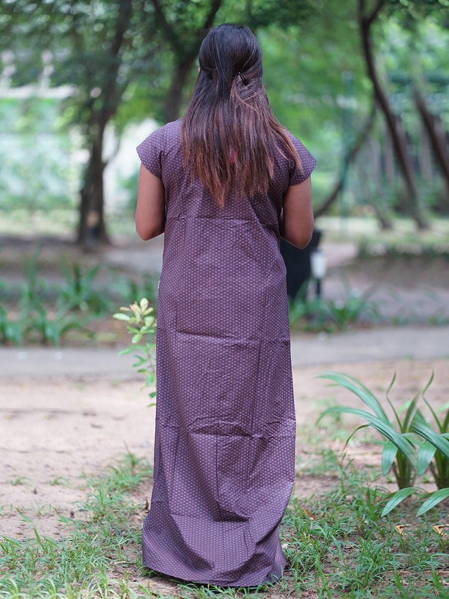 Maternity and Nursing Nightie full open (Akia Blue)