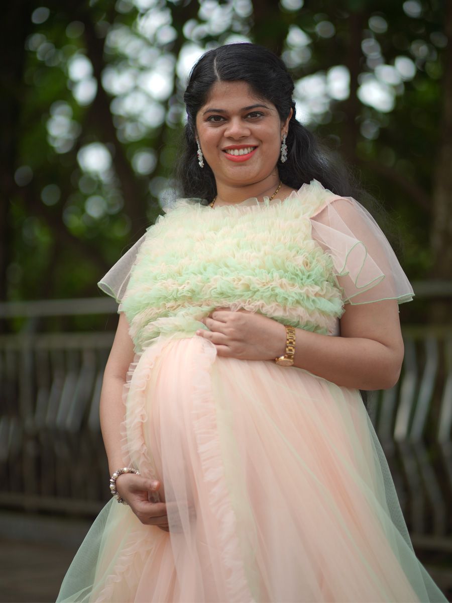 Maternity Baby Shower Flared Peach