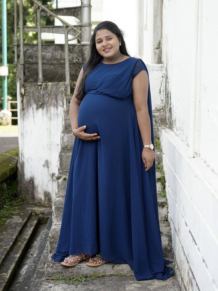 Maternity Baby Shower Fly Gown Blue