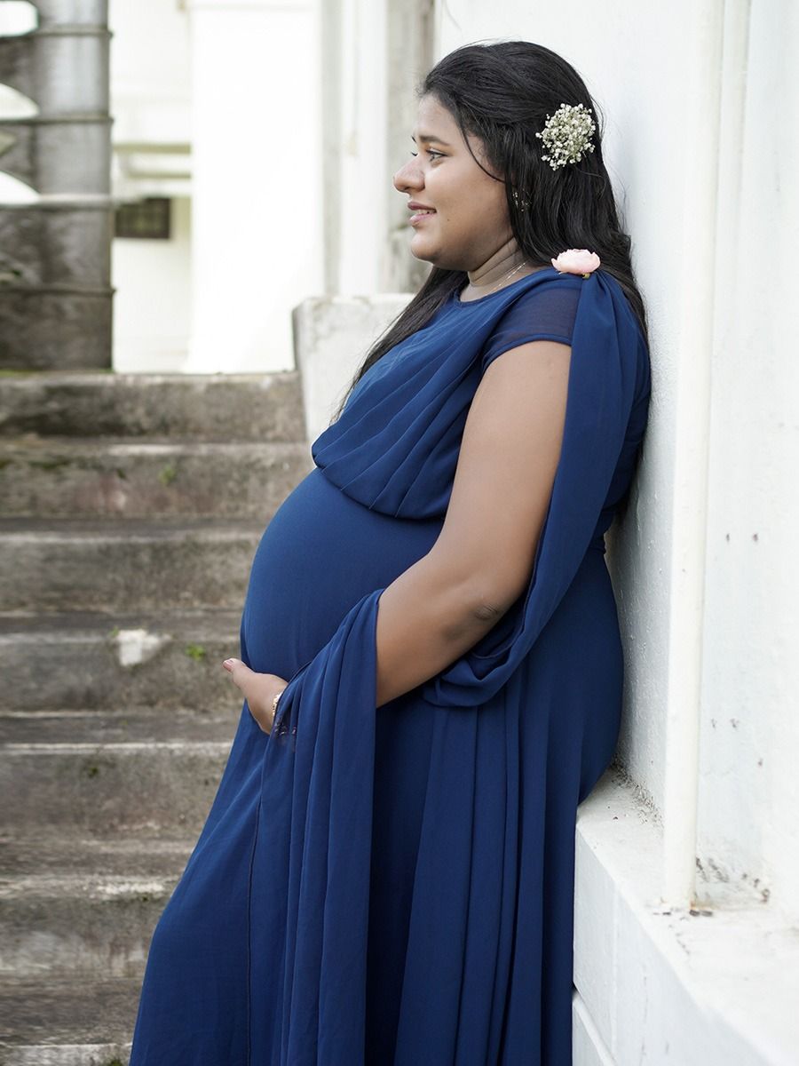 Maternity Baby Shower Fly Gown Blue