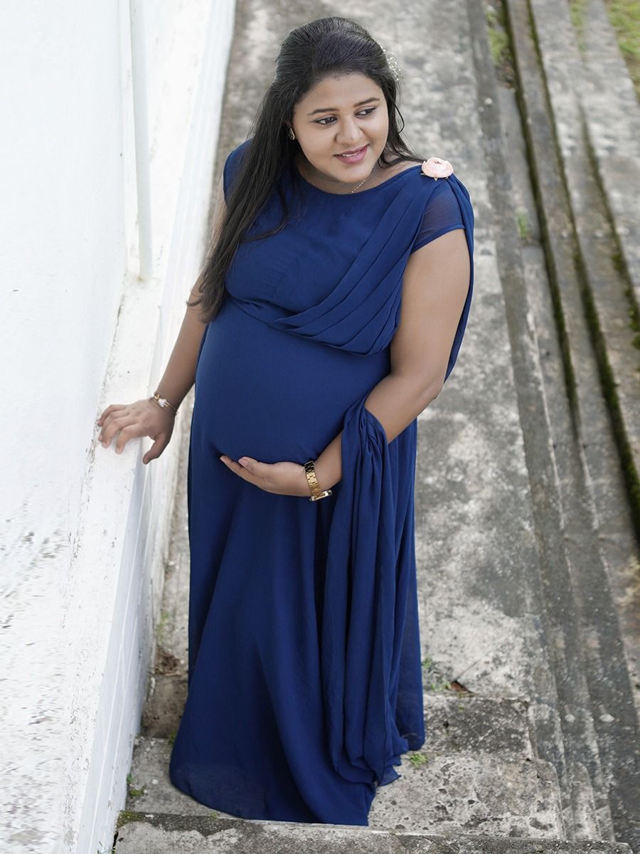 Maternity Baby Shower Fly Gown Blue