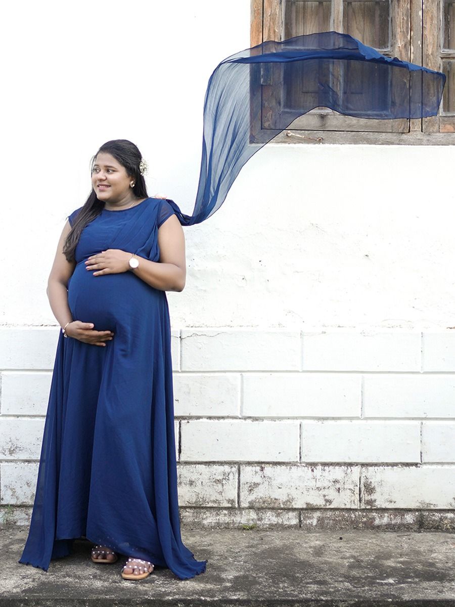 Maternity Baby Shower Fly Gown Blue