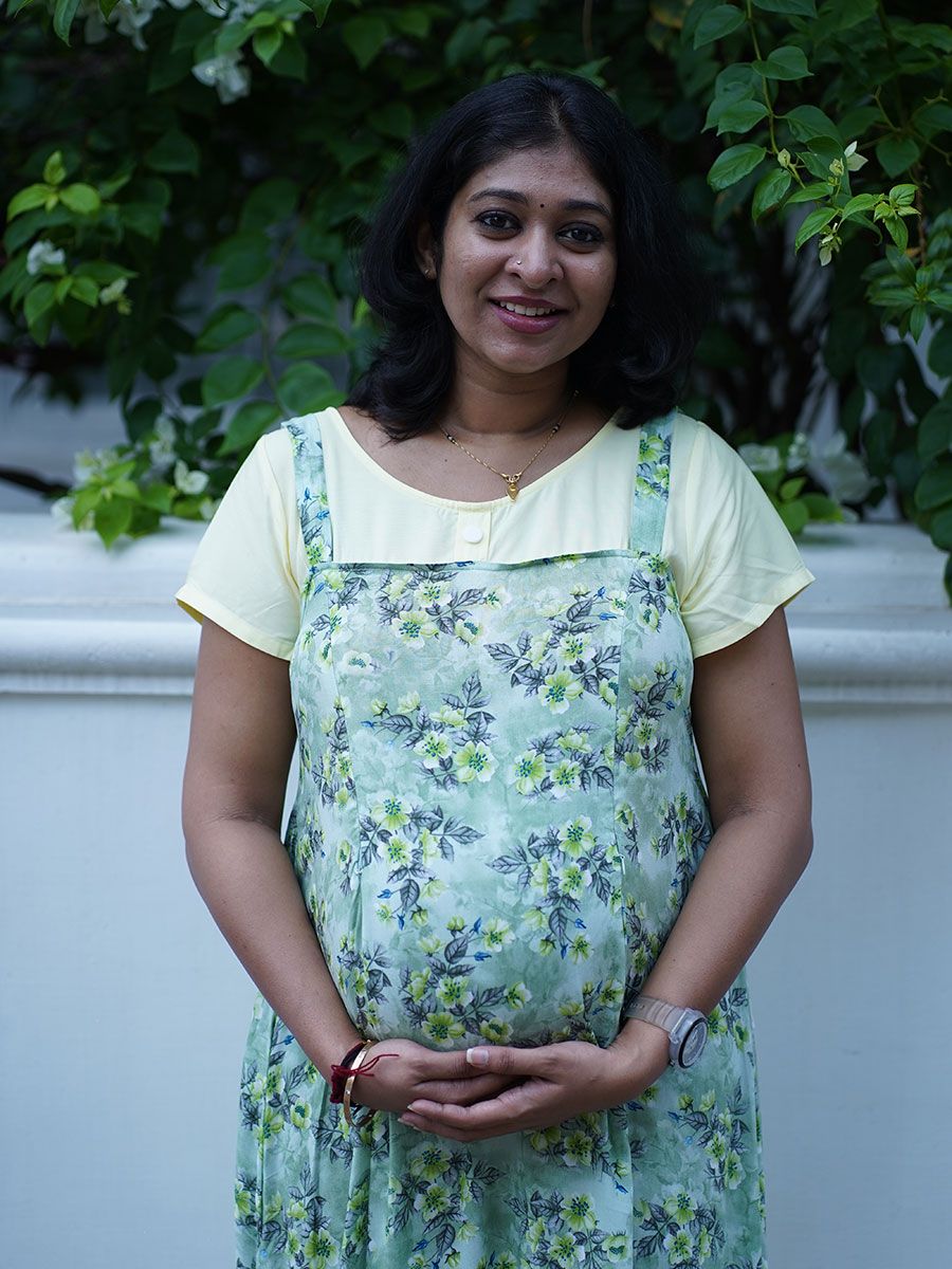 Maternity Dungree Short Gown Janet L Green