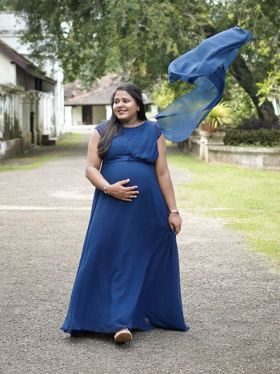 Maternity Baby Shower Fly Gown Blue