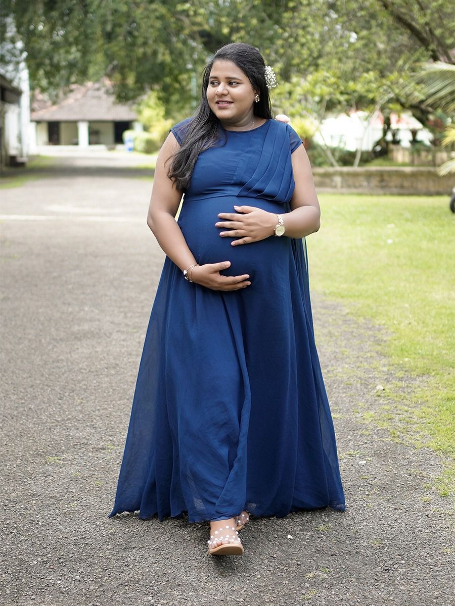 Maternity Baby Shower Fly Gown Blue