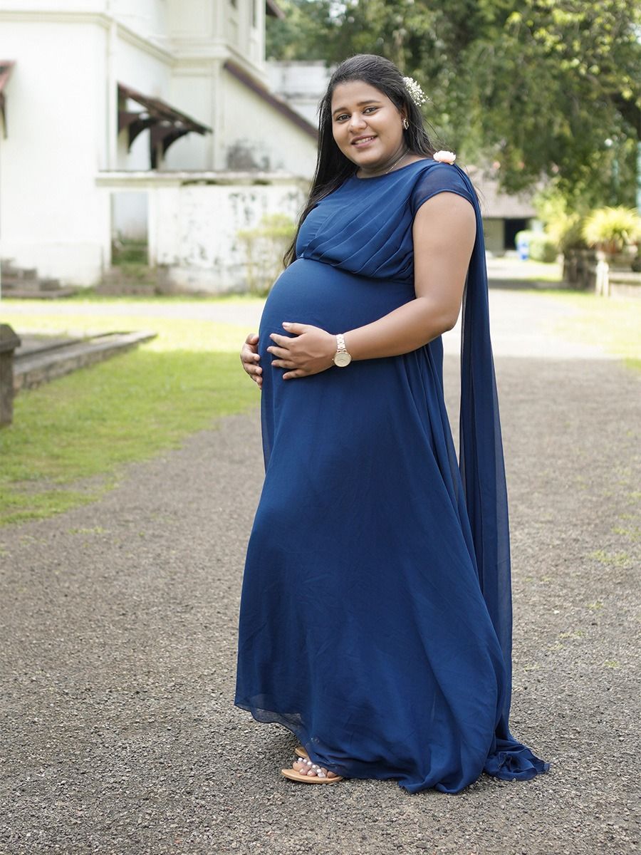 Maternity Baby Shower Fly Gown Blue