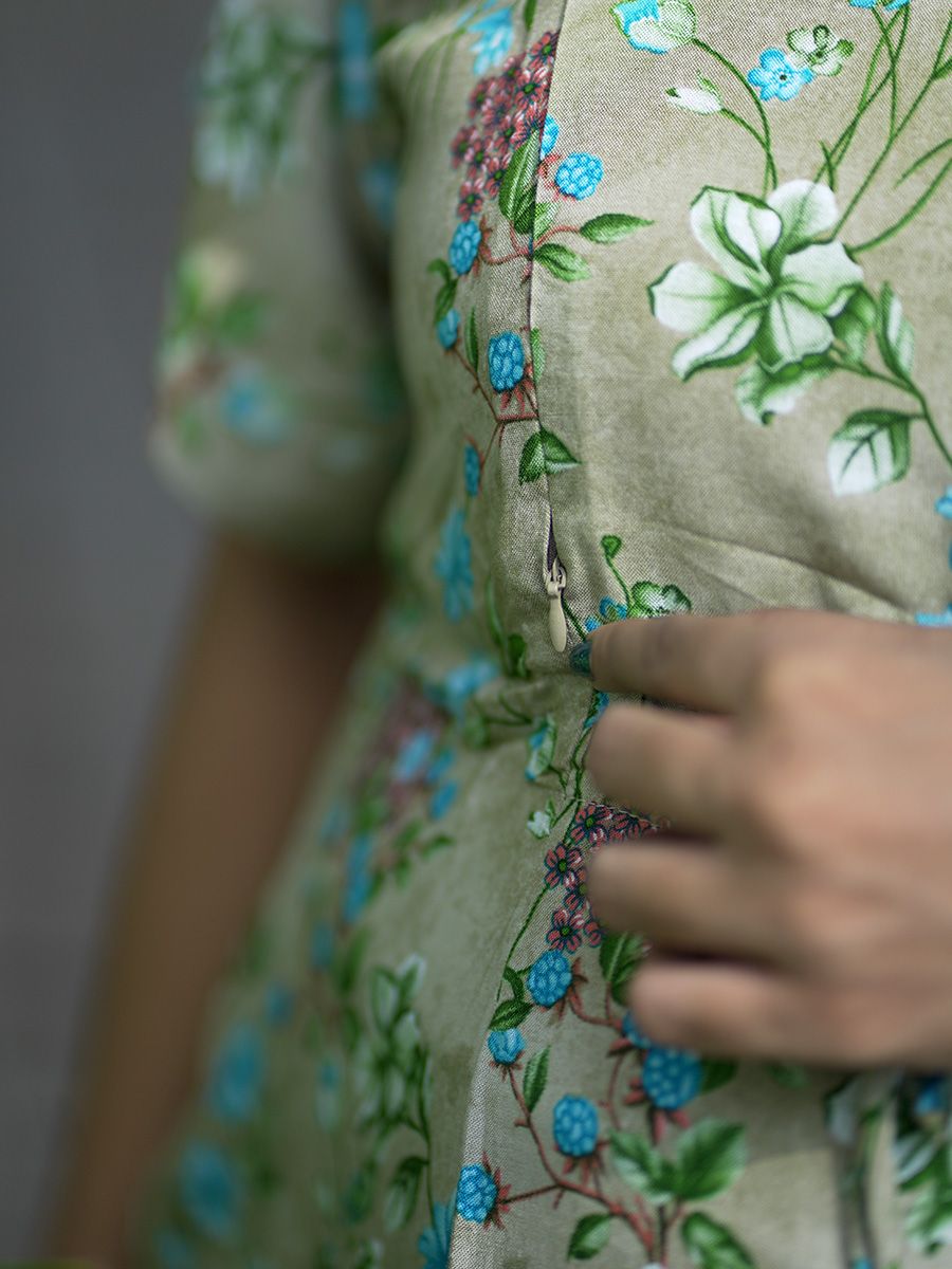 Maternity Short Night Gown Kaftan- Bex Grey