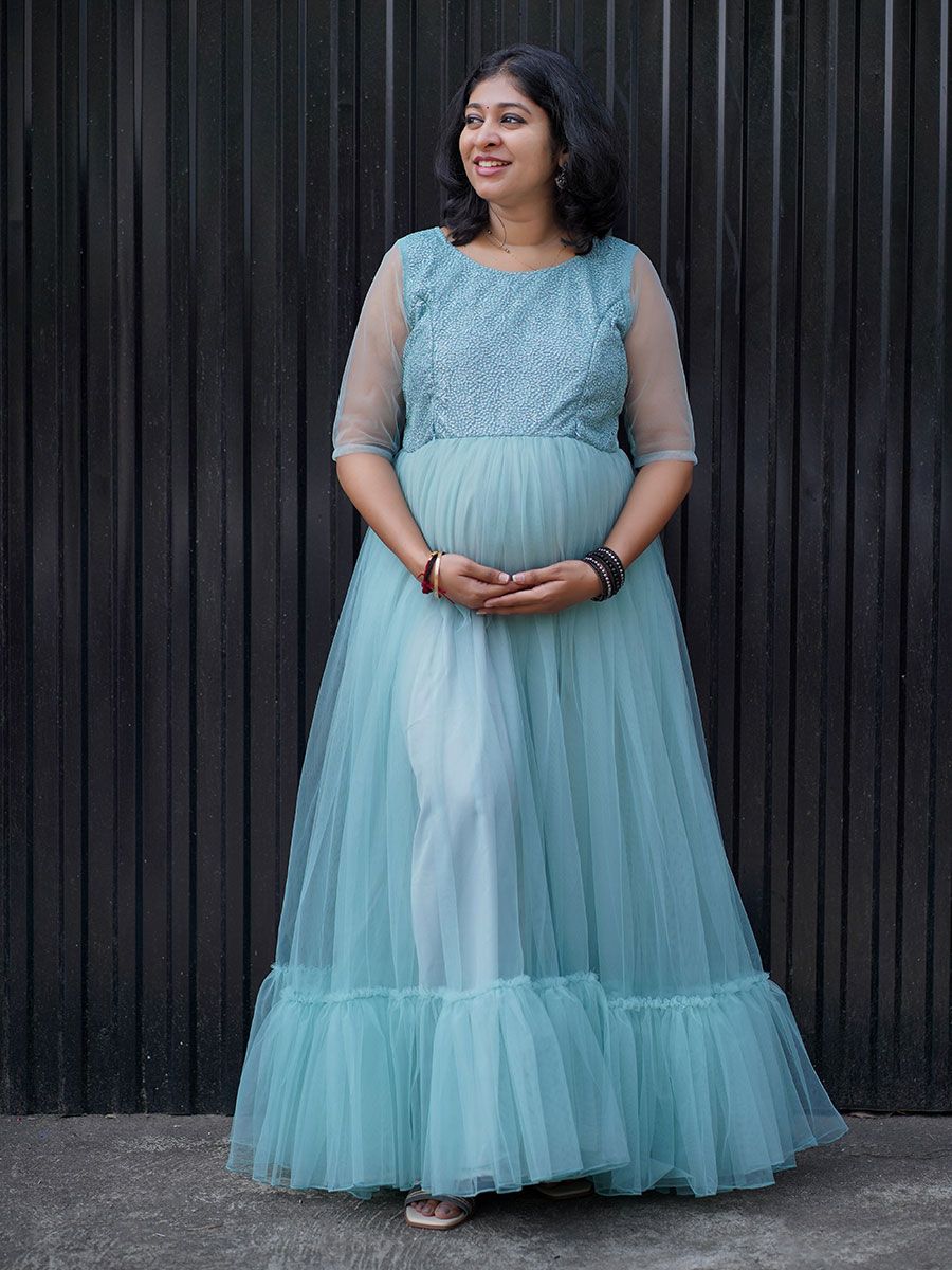 Maternity Baby Shower Aqua Blue