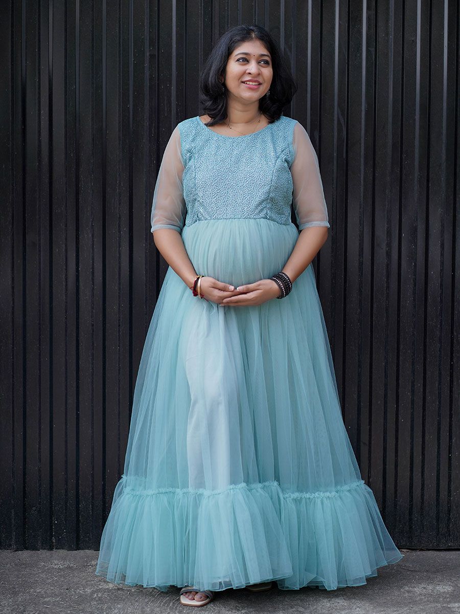 Maternity Baby Shower Aqua Blue