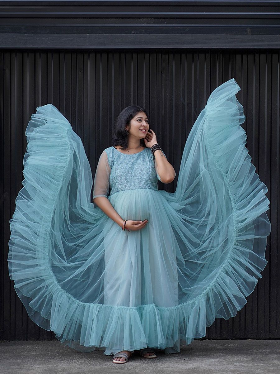 Maternity Baby Shower Aqua Blue