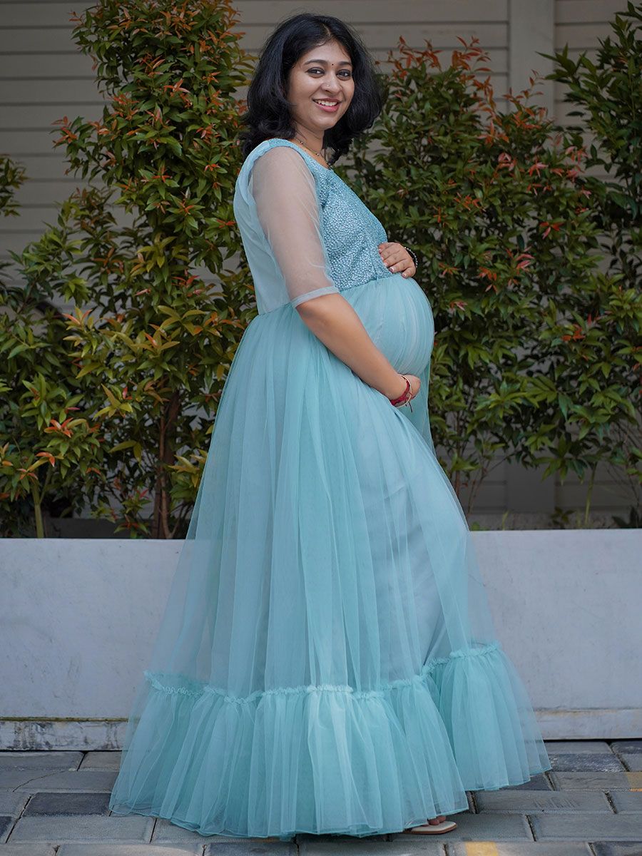 Maternity Baby Shower Aqua Blue