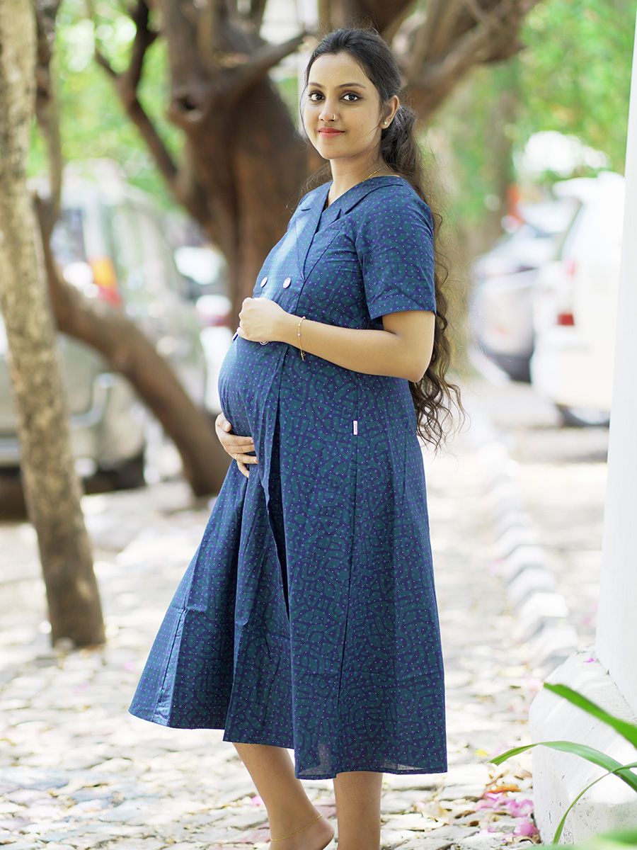 Maternity Kurta - Office Wear Elara  blue