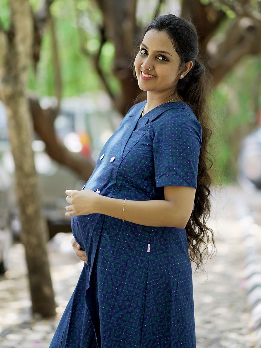 Maternity Kurta - Office Wear Elara  blue