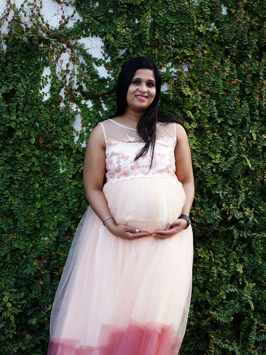 Baby Shower Dress Peach Net