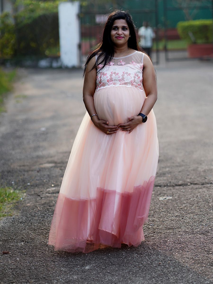 Baby Shower Dress Peach Net
