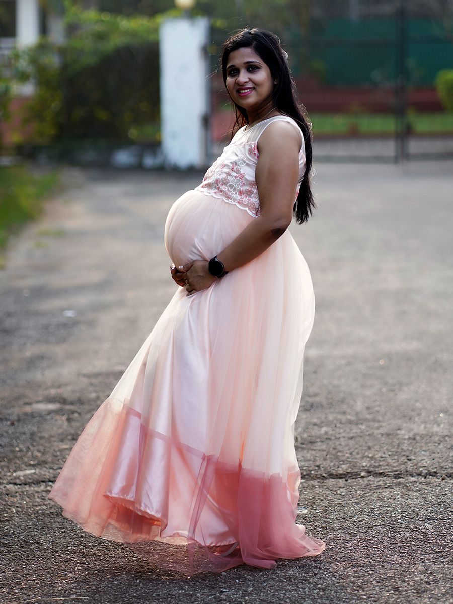 Baby Shower Dress Peach Net