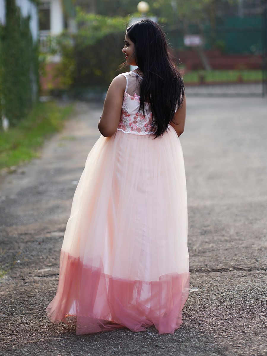 Baby Shower Dress Peach Net
