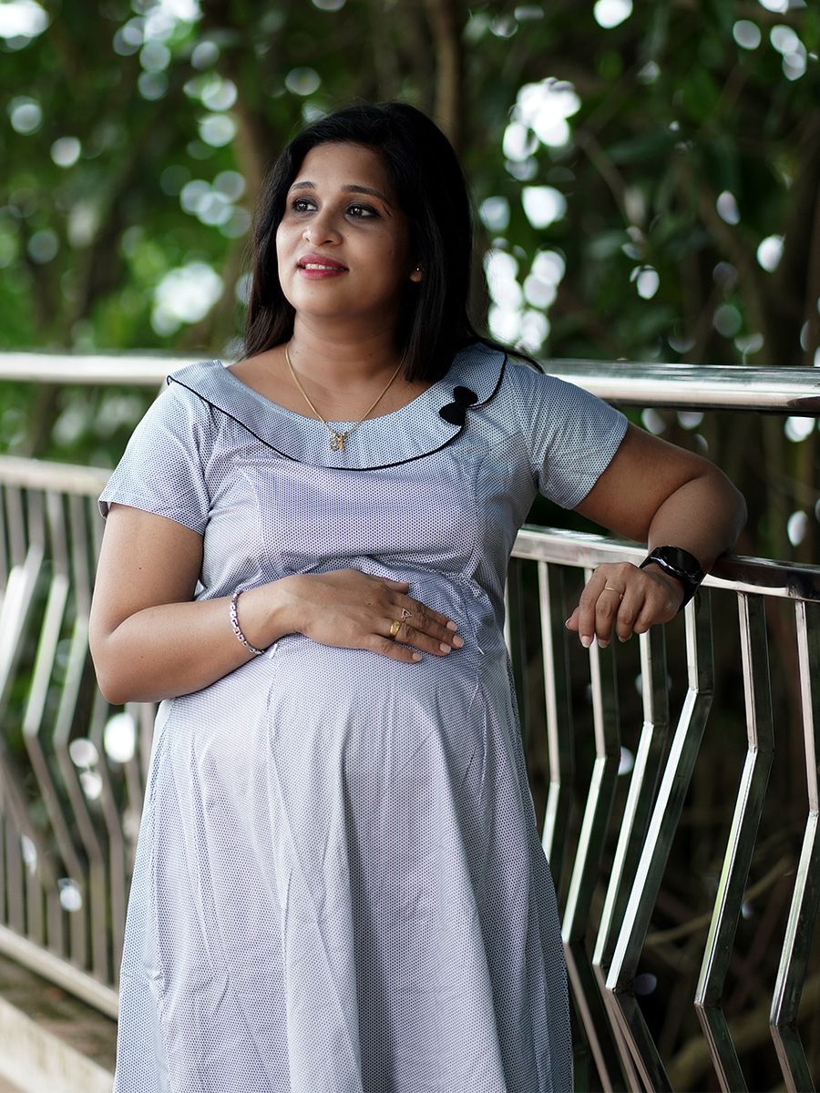 Maternity Short Night Gown-Maika White