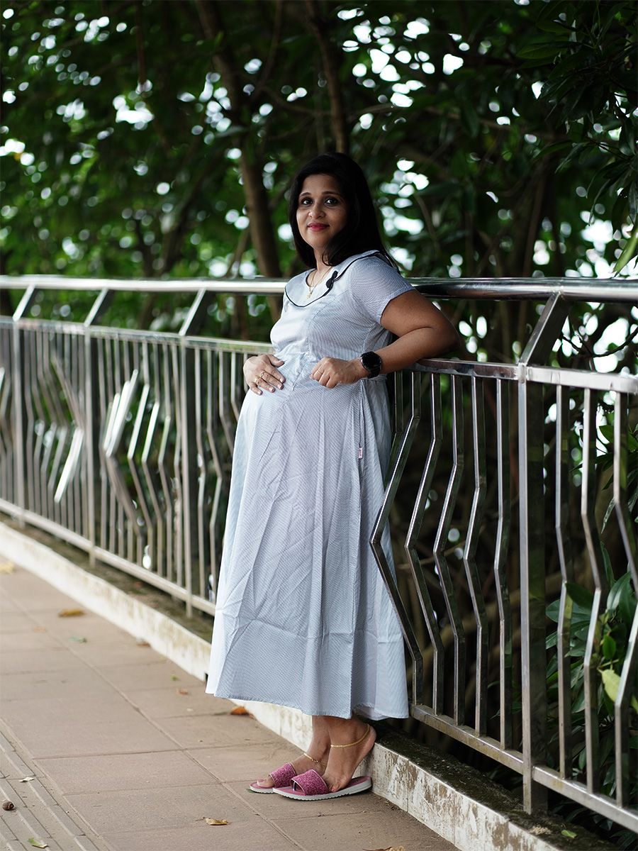 Maternity Short Night Gown-Maika White