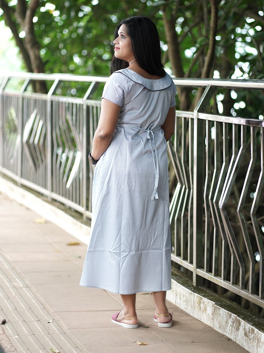 Maternity Short Night Gown-Maika White