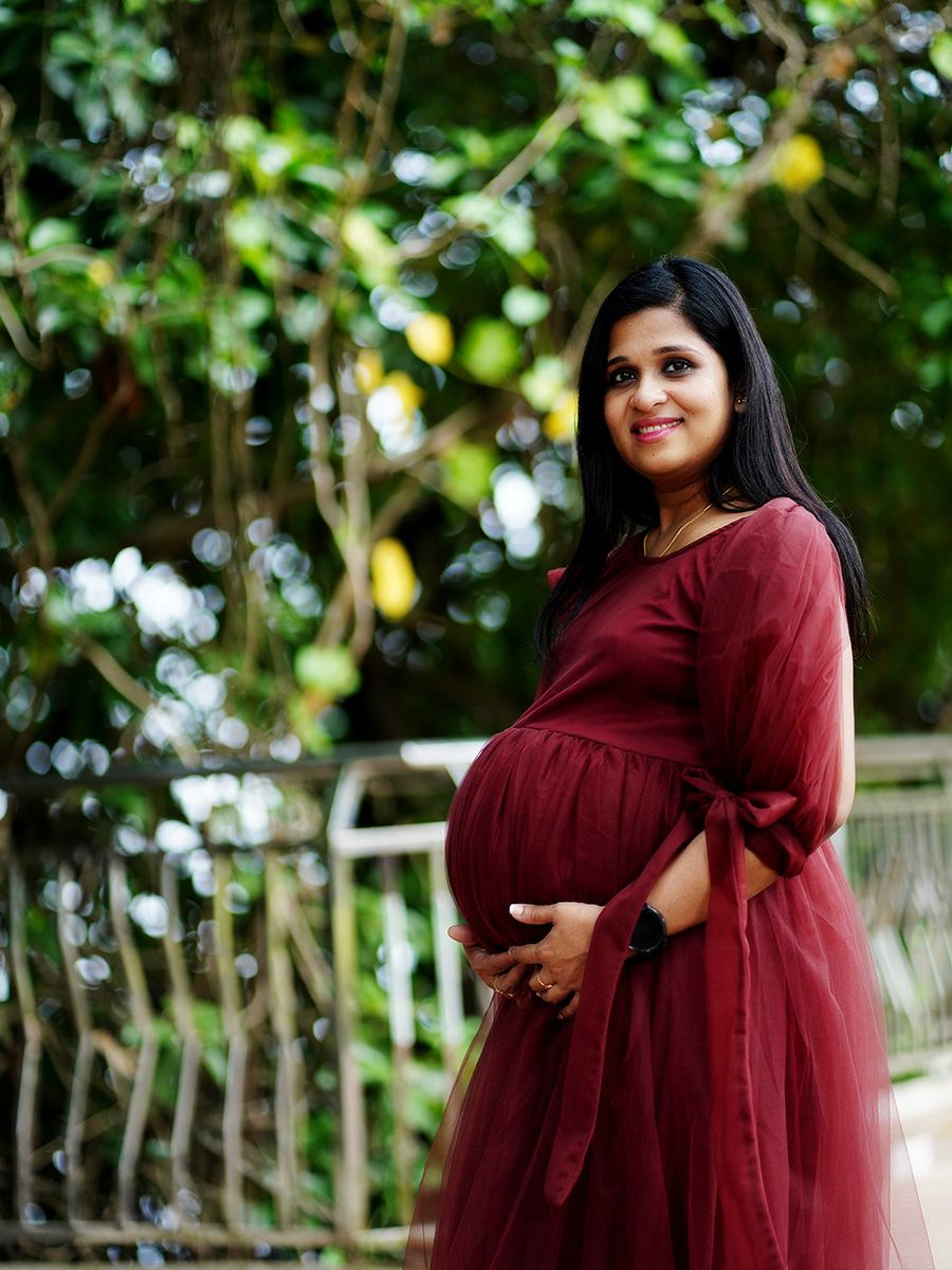 Baby Shower Dress Coffee Brown Net