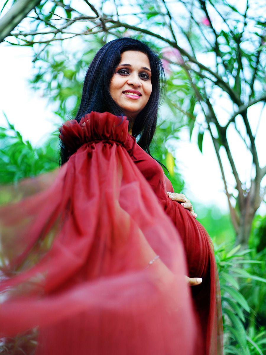 Baby Shower Dress Coffee Brown Net