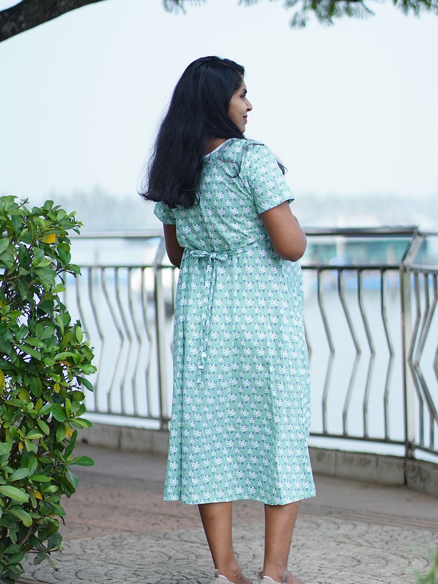 Maternity Short Zipless Dress-  Gilda L  Green