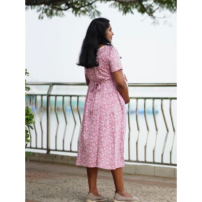 Maternity Short Dress- Knitted Gilda D Pink