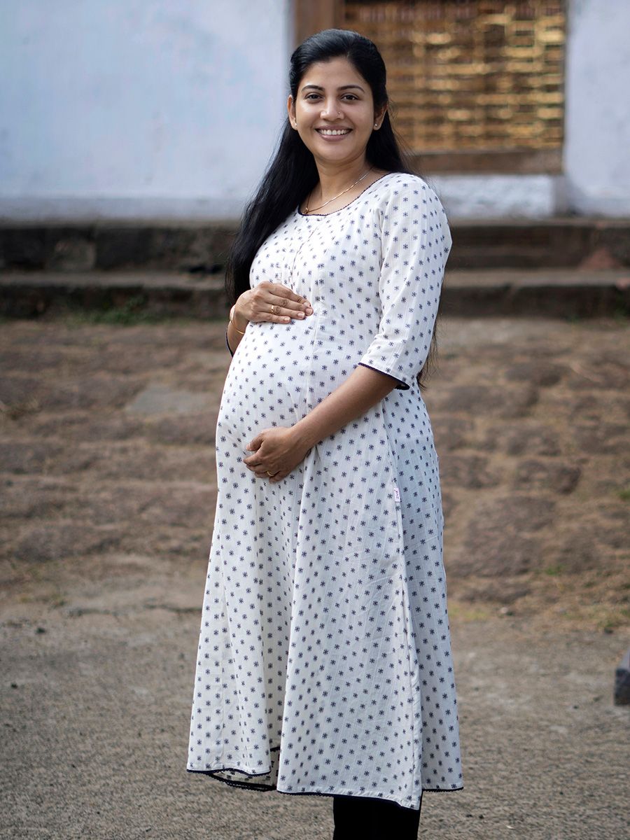 Maternity Kurta - Skylar Offwhite