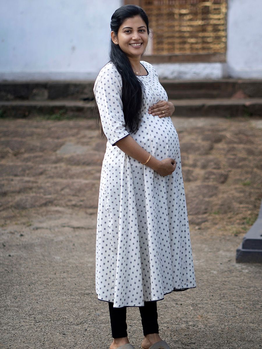 Maternity Kurta - Skylar Offwhite