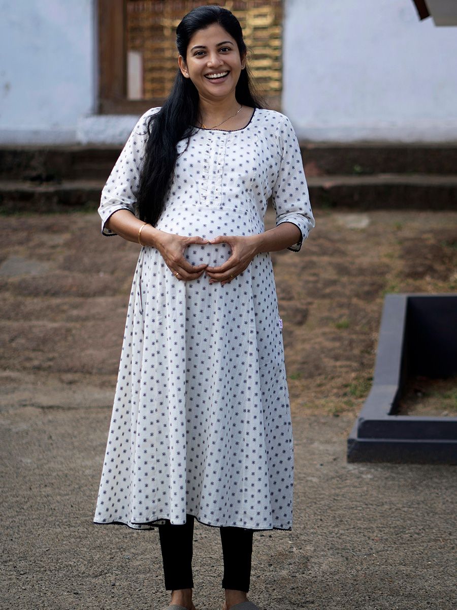 Maternity Kurta - Skylar Offwhite