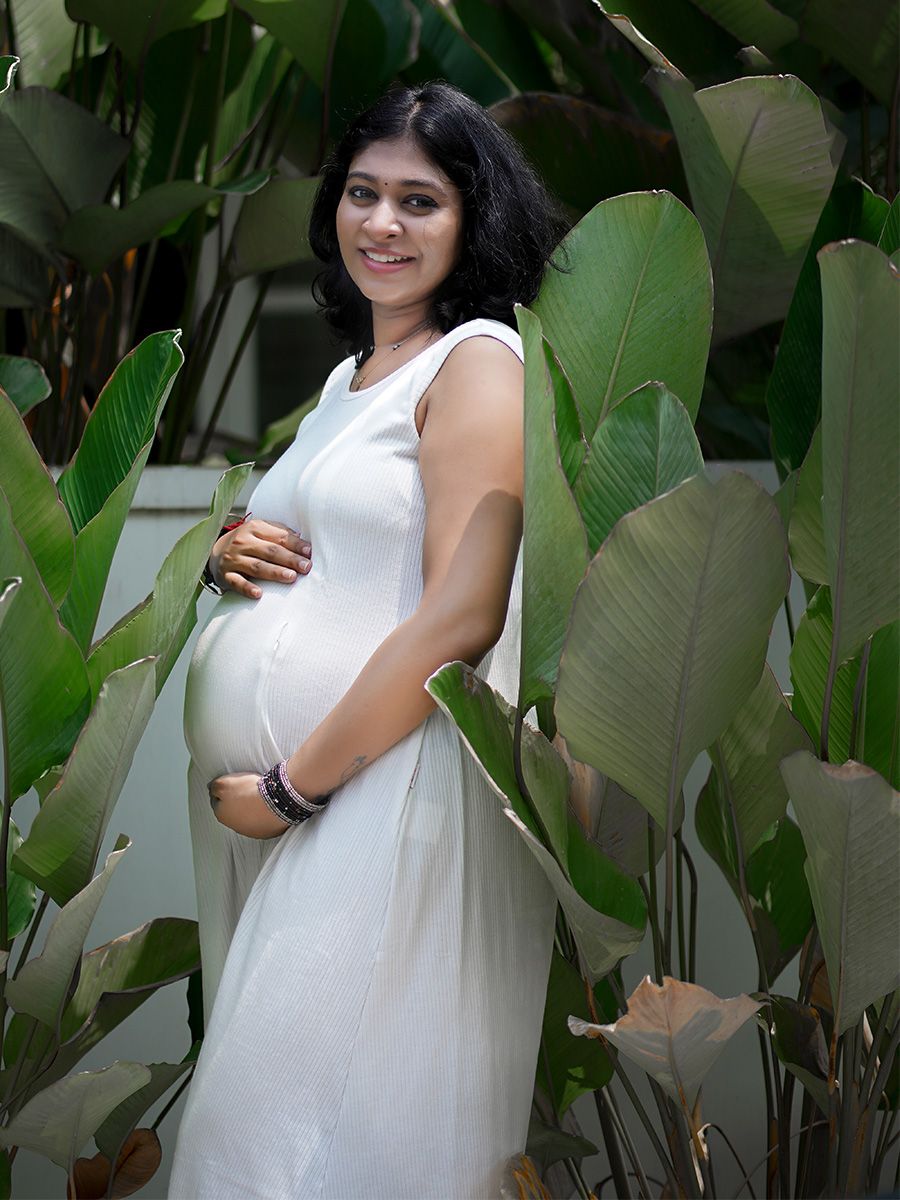 Maternity Sleeveless Dress Olive Brown