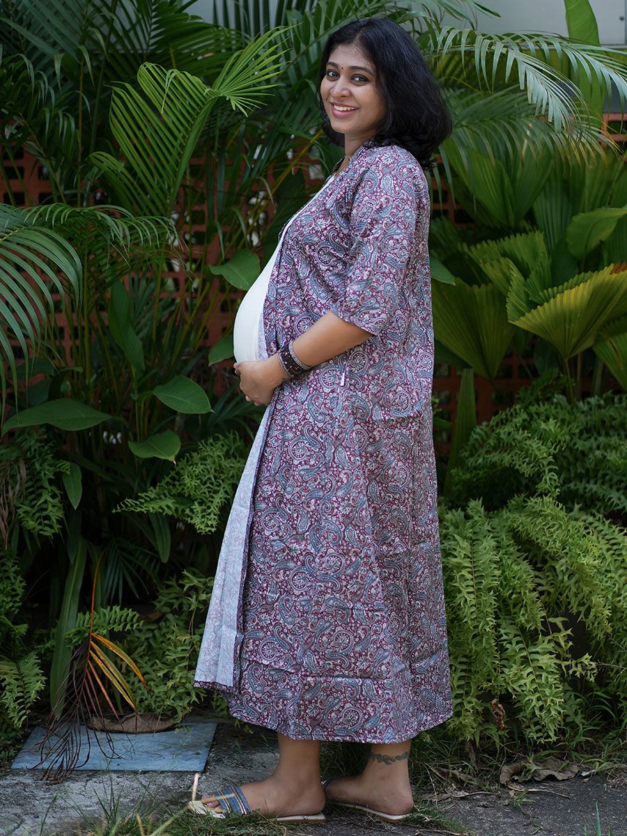 Maternity Sleeveless Dress Olive Brown