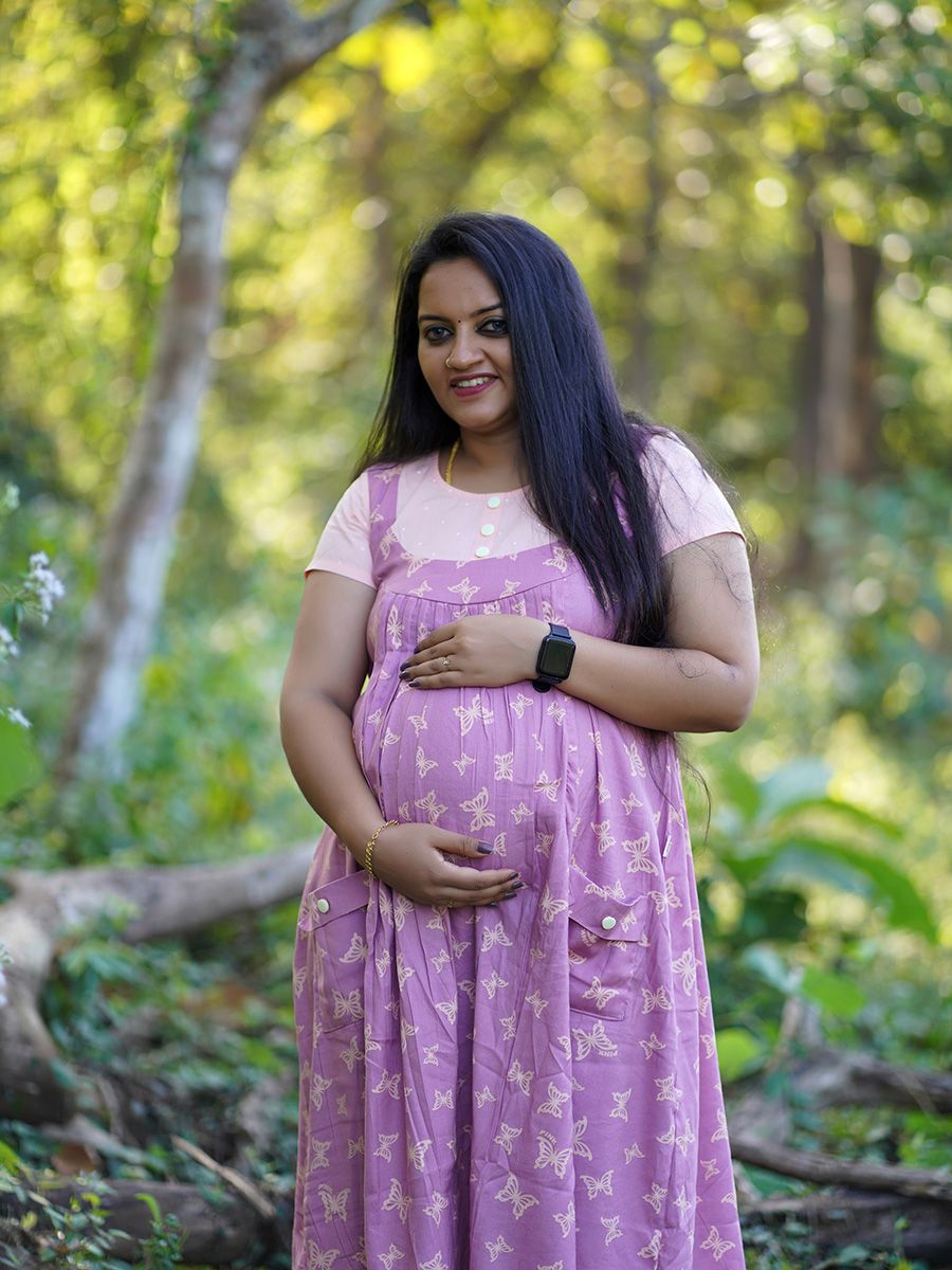 Maternity Short Dress- Dyla Pink