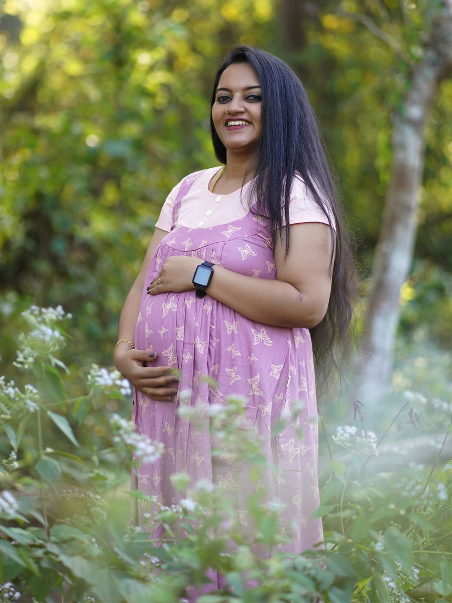 Maternity Short Dress- Dyla Pink