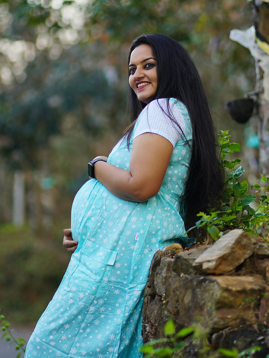 Maternity Short Dress- Dyla Blue