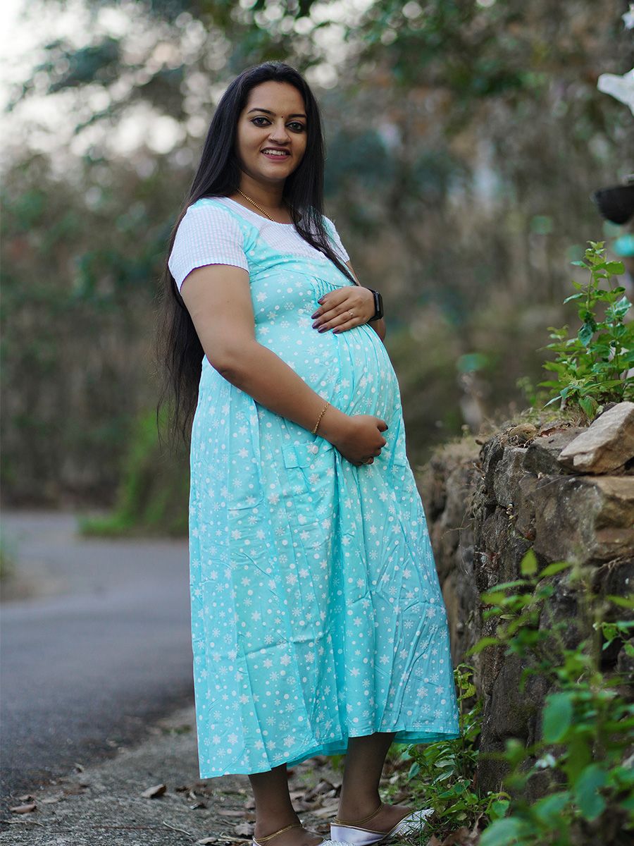 Maternity Short Dress- Dyla Blue