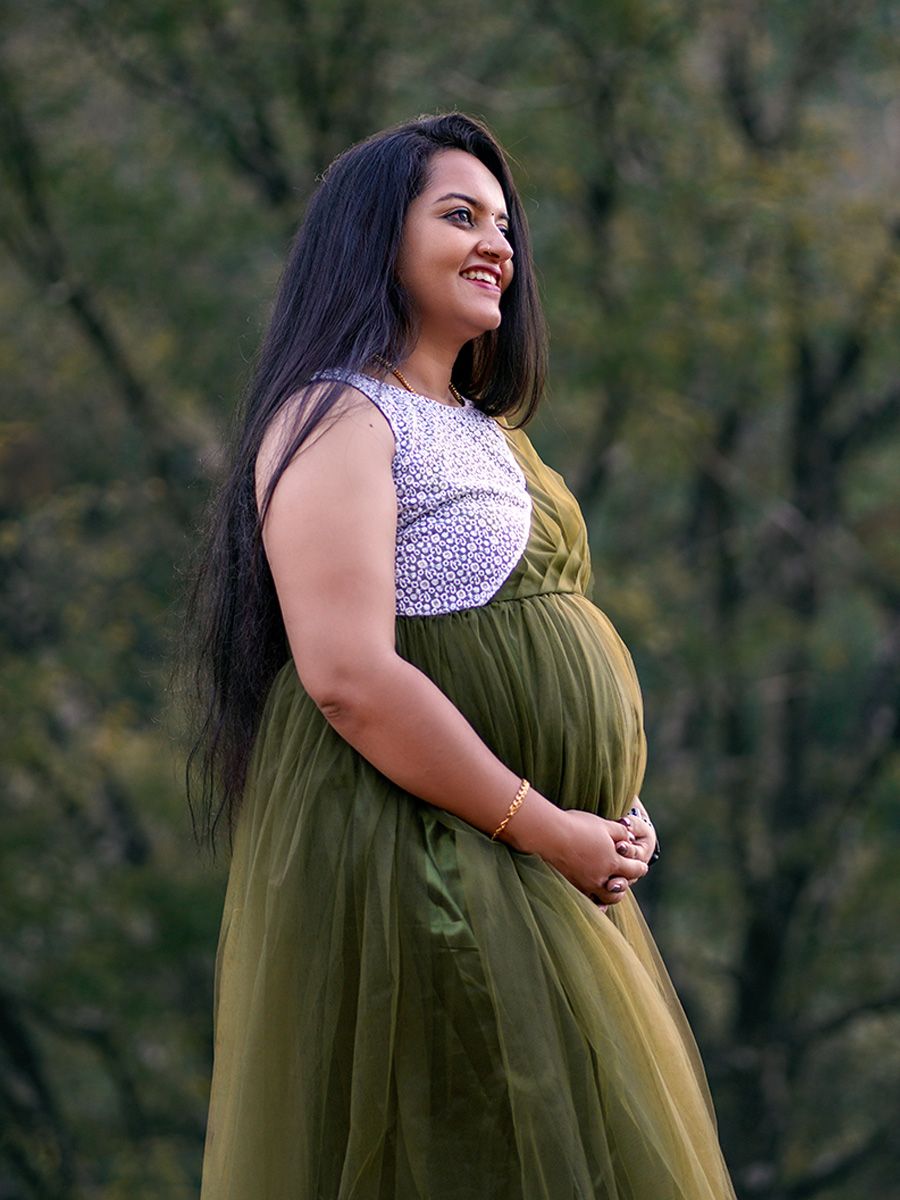 Baby Shower Green Net gown