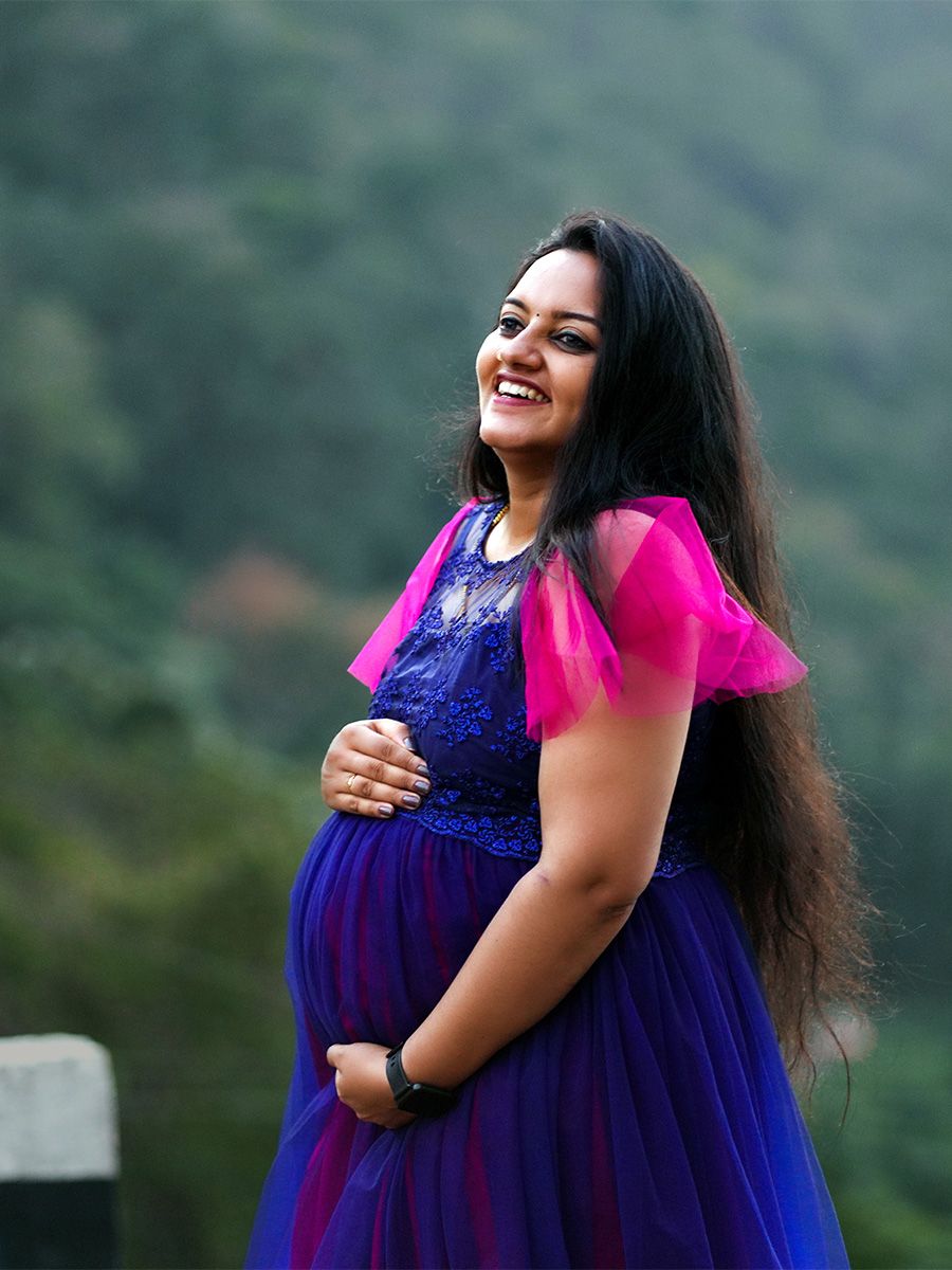 Baby Shower Double colour Gown- blue